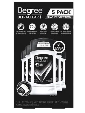 SET OF 5 Degree UltraClear+ Antiperspirant Deodorant - 72H Protection